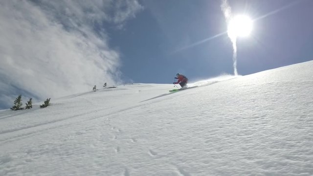 Woman skiing in the backcountry