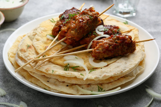  beef kebab and traditional bread