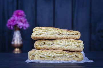 Homemade organic apple pie dessert ready to eat