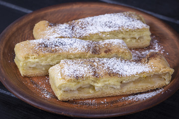 Homemade organic apple pie dessert ready to eat