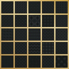 Abstract concept vector monochrome geometric pattern. Dark blue, gold minimal background. Creative illustration template. Seamless stylish texture. For wallpaper, surface, web design, textile, decor.