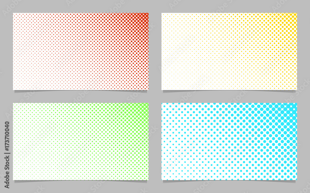 Poster digital halftone dot pattern business card background template design set - vector identity card gra
