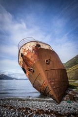 ship wreck, Morzhovaya Bay, Russia