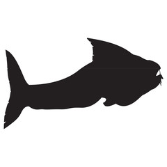 Vector image of a silhouette of fish