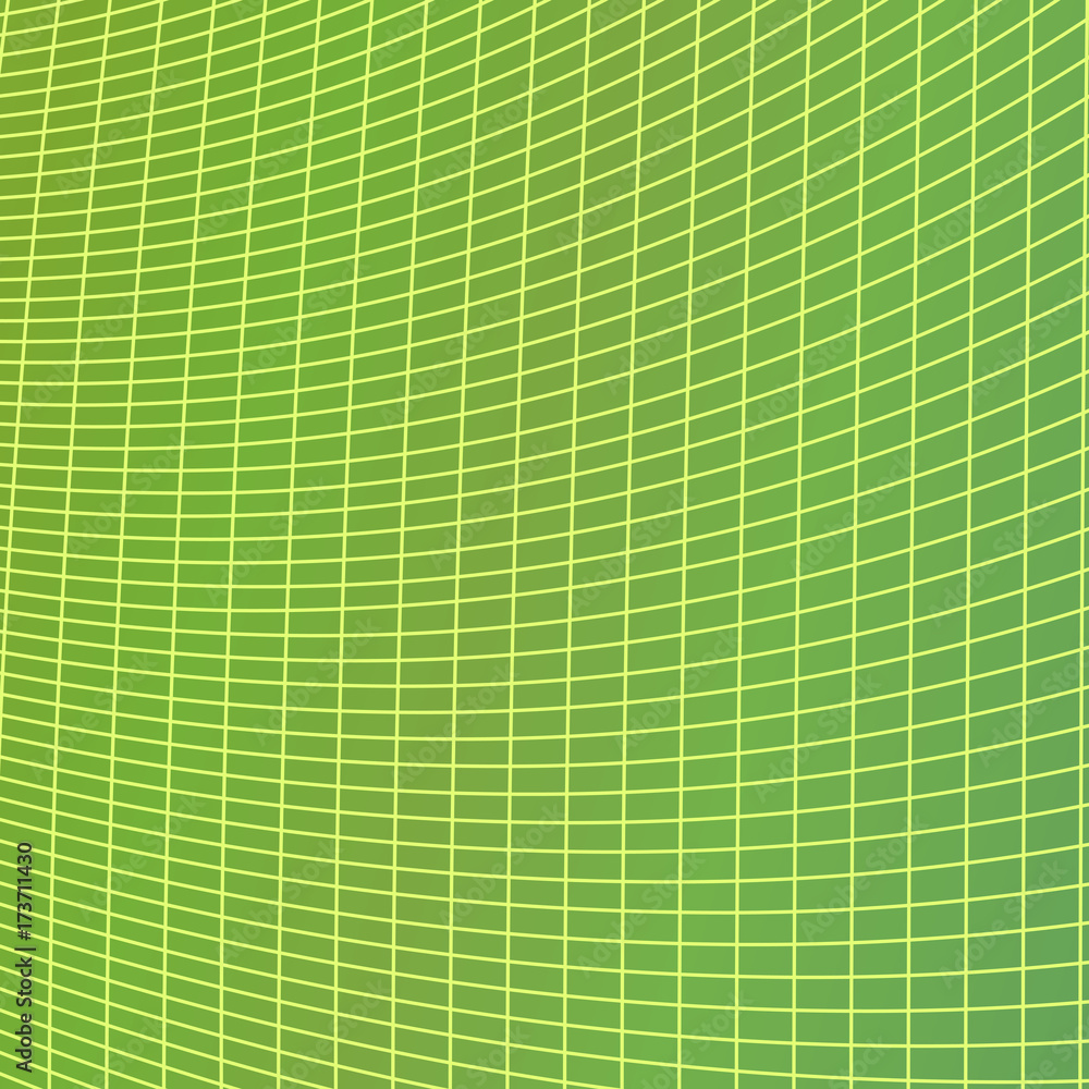 Poster green abstract grid background - vector illustration from curved angular lines