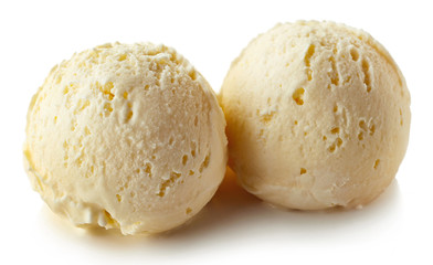 Fototapeta na wymiar Two vanilla ice cream balls