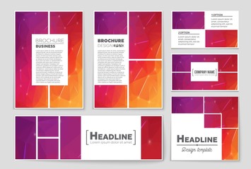 Abstract vector layout background set. For art template design, list, front page, mockup brochure theme style, banner, idea, cover, booklet, print, flyer, book, blank, card, ad, sign, sheet, a4.