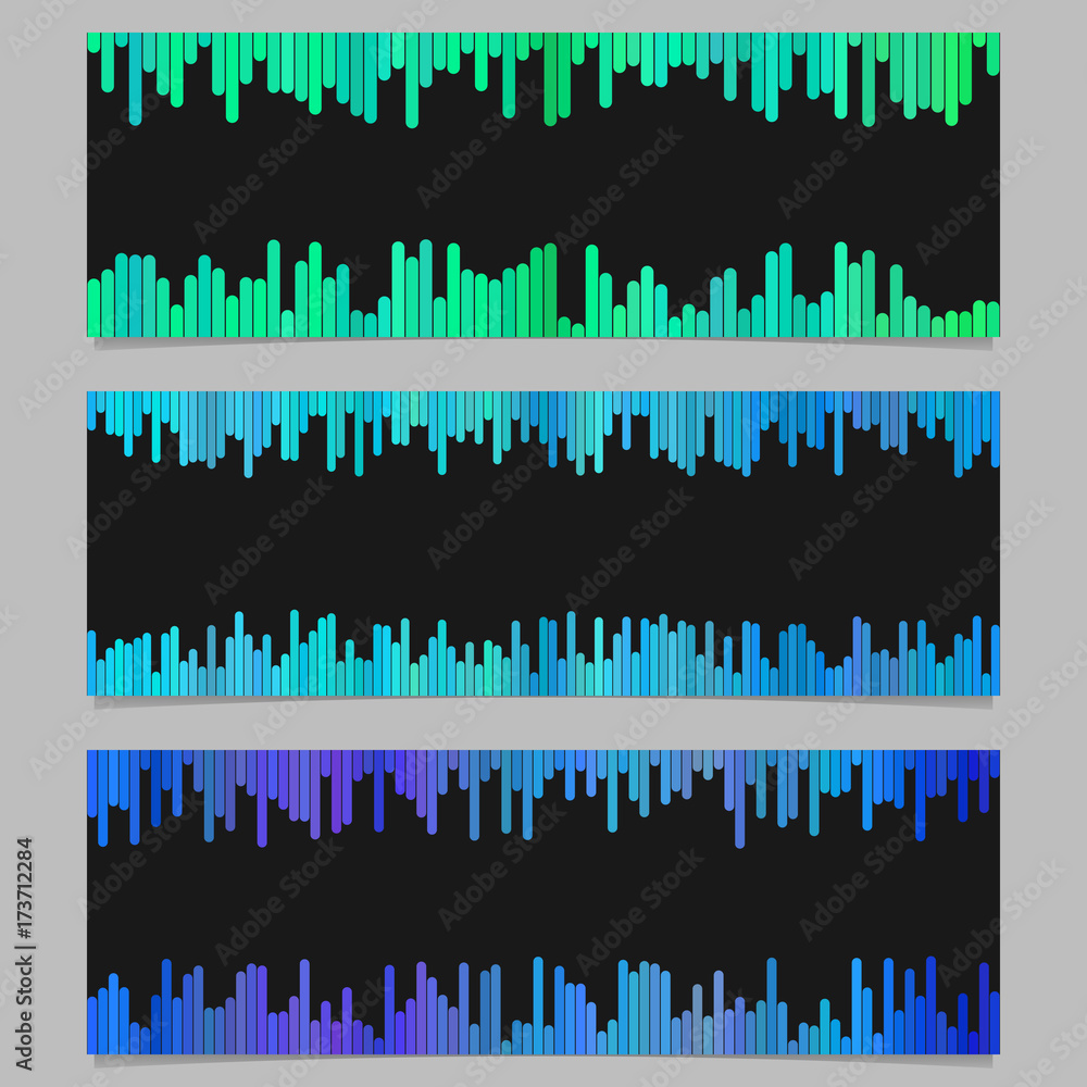 Poster geometrical banner template design set - horizontal vector graphic collection from vertical lines on