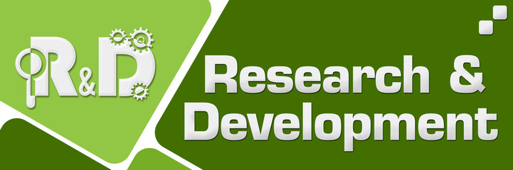 R And D - Research And Development Green Rounded Squares Horizontal 