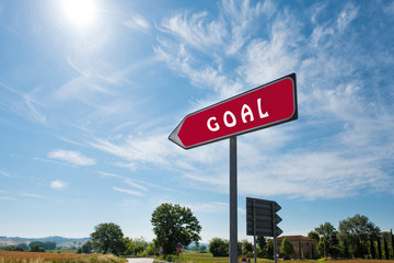 Obraz premium Road sign with the inscription Goal