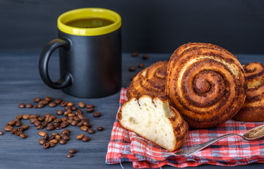 cinnamon rolls and coffee