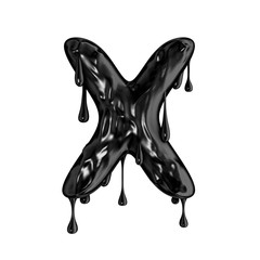 Black dripping slime halloween capital letter X