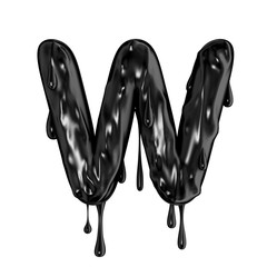 Black dripping slime halloween capital letter W