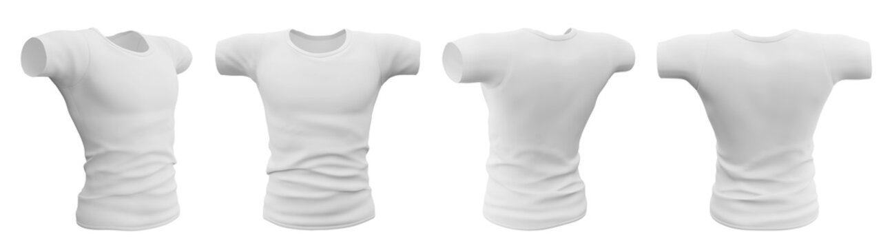 T-shirt bianca da uomo in diverse prospettive, intimo