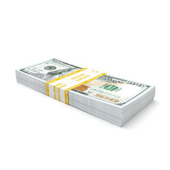 3d rendering a pack of US dollars