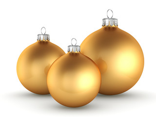 3D rendering golden Christmas ball