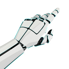 3D rendering robotic hand on a white background