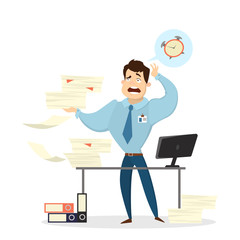 Businessman with deadline.