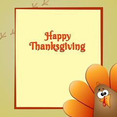  Happy Thanksgiving Day in the frame Bird Turkey Drawing Line Vector