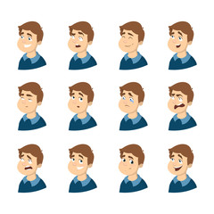 Fototapeta premium Male emotions set.