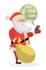 Isolated puzzled Santa