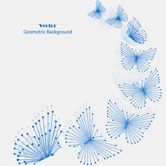 Geometric pattern with connected lines and dots.