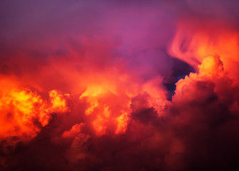 Red Sunlight and Clouds