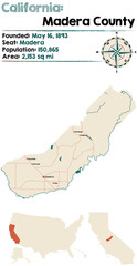 Large and detailed map of California - Madera county.