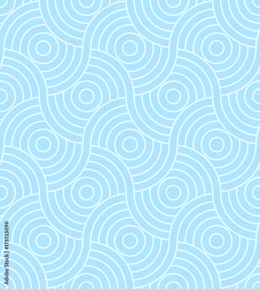 Poster pattern seamless circle abstract wave background stripe cute blue two tone colors. geometric line ve