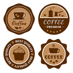 Coffee label set, cafe logo, vector illustration