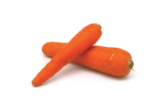 Isolated orange carrot on white background