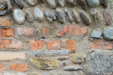 stone wall, brick wall, damaged wall