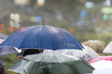 Heavy rain in the city