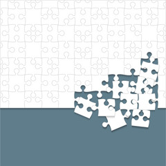 Some White Puzzles Pieces Grey - Vector Jigsaw