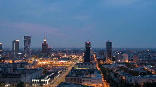 Dawn over Warsaw - timelapse