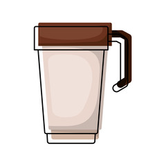 glass disposable for hot drinks with handle colorful watercolor silhouette