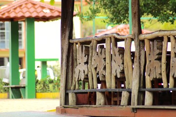 Rustic Wooden Railing in Ecuador