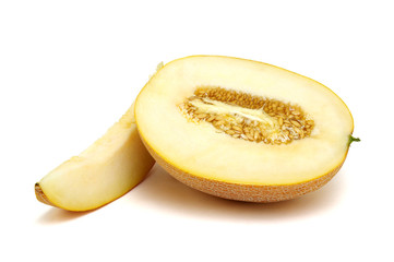 melon slices isolated on white