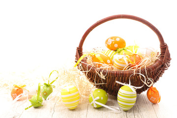 basket with colored easter egg