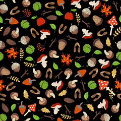Vector seamless autumn pattern.