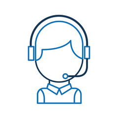 call center operator with phone headset