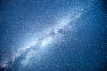 Vibrant night sky with stars and nebula and galaxy. Deep sky astrophoto