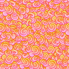 Vector waves decorative doodles seamless pattern colorful