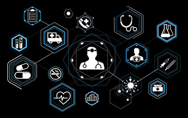 Healthcare modern flat interface vector