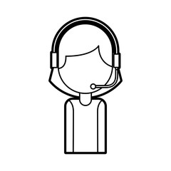 portrait of customer support operator call center worker with headset