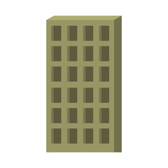 apartment building icon green silhouette without contour