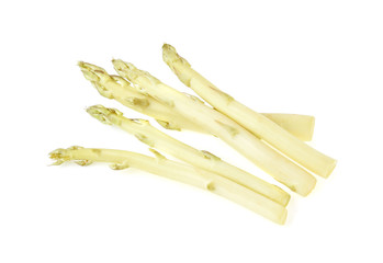 Fresh white asparagus isolated on a white background