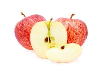 Gala apples on white background