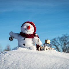 Happy snowman with hat