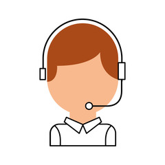 call center operator with phone headset